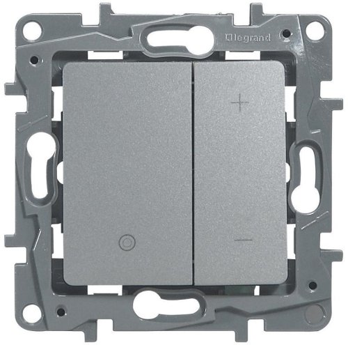 Светорегулятор кнопочный без рамки Legrand Etika 5-400Вт алюминий картинка